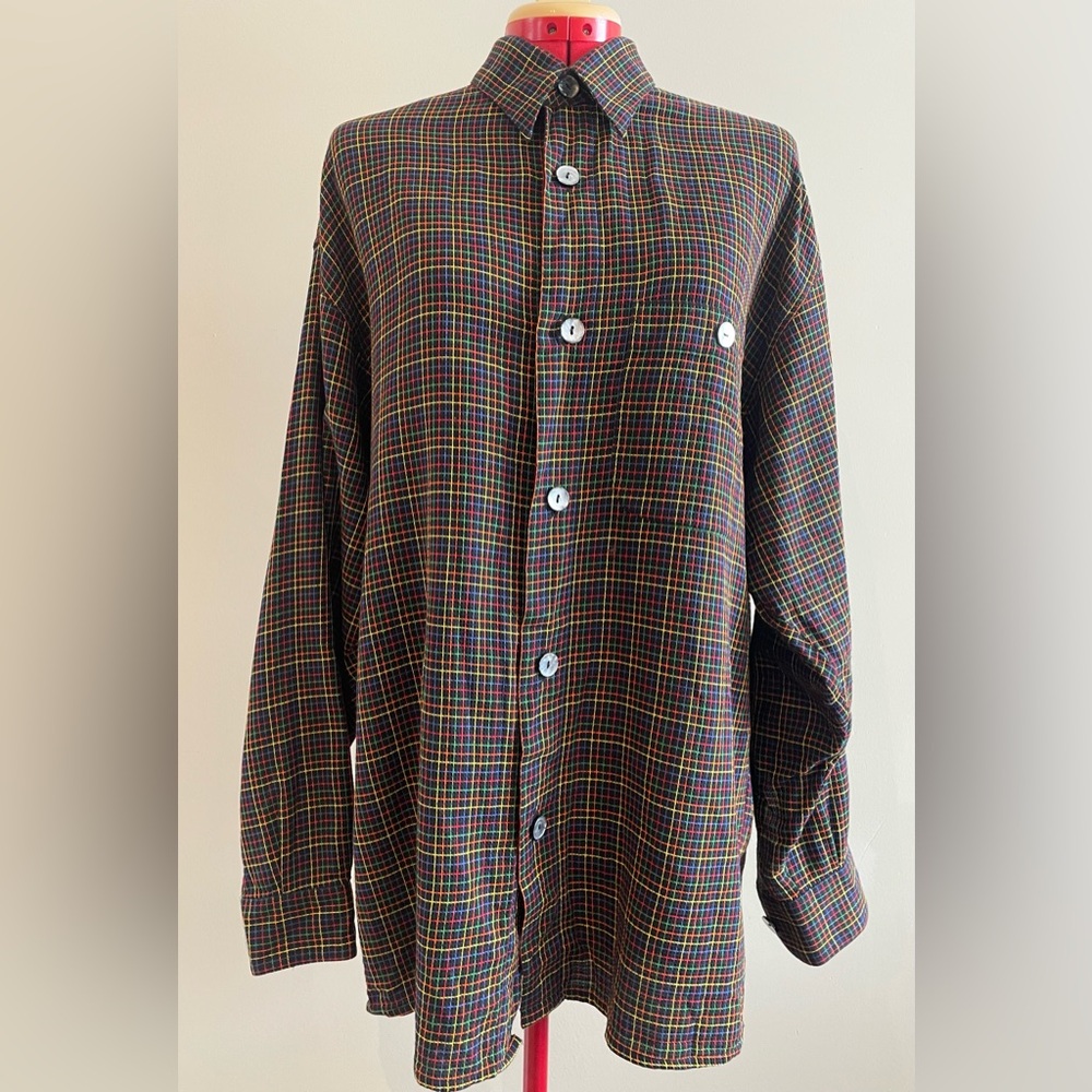 Signum - %100 cotton multicoloured dress shirt Size Medium